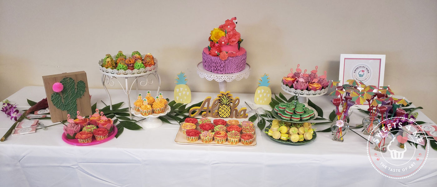 Hawaian party sweets table